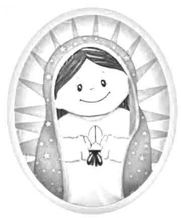 Me gusta la clase de religión: Virgencita de Guadalupe para colorear