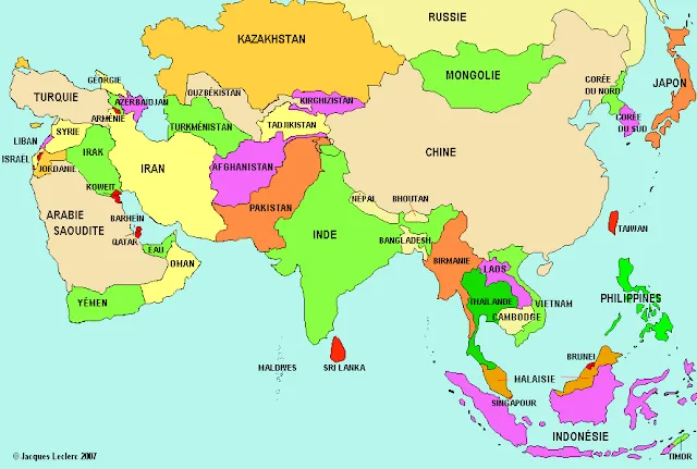 Me gustan las Sociales: Asia. Mapa Político Me gustan las Sociales: Asia. Mapa Político