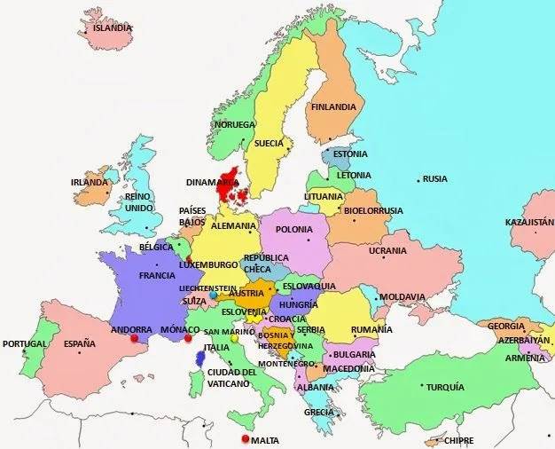 Me gustan las Sociales: EUROPA. Mapa político