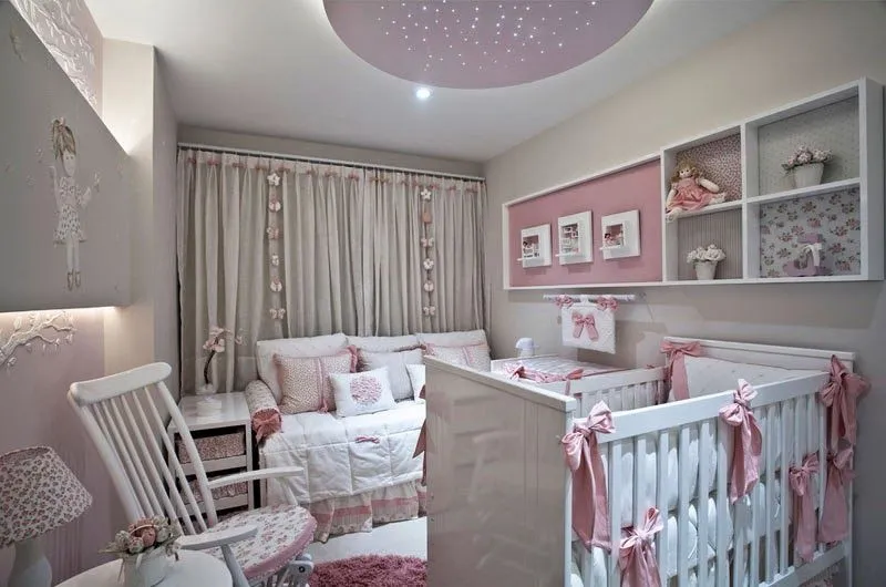 Habitación para bebé en rosa y gris - Dormitorios colores y estilos
