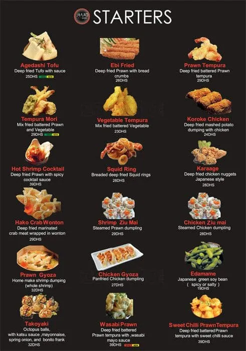 Hako Sushi Menu, Menu for Hako Sushi, Jumeirah Lake Towers (JLT ...