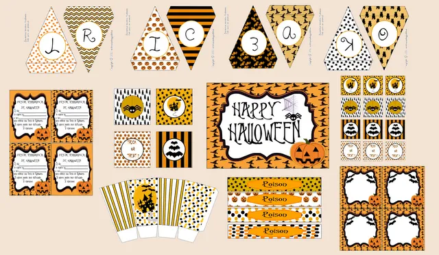 Halloween party kit printable - Paperblog