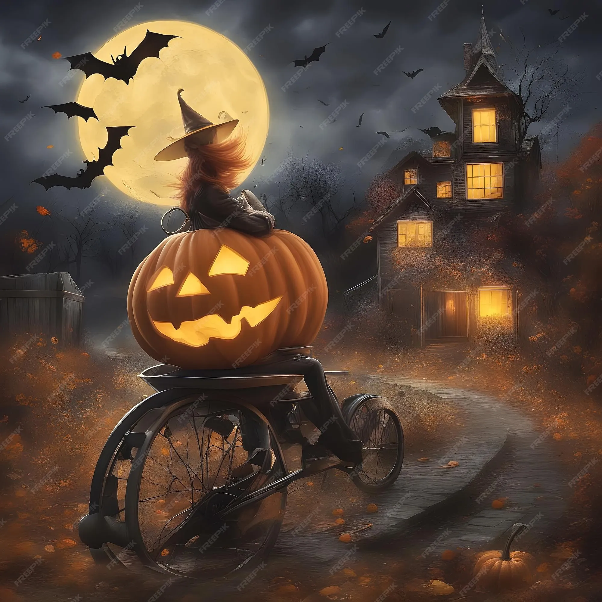 Halloween en píxeles en movimiento | Foto Premium