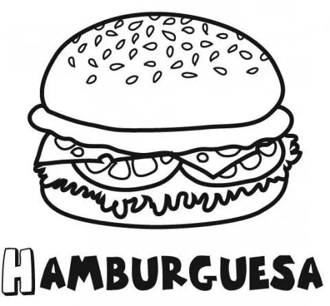 Hamburguesa: Dibujos para colorear