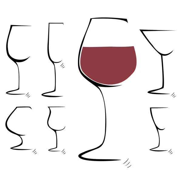 Hand drawing sketch. Set of goblet, wineglass. Vector illustration ...