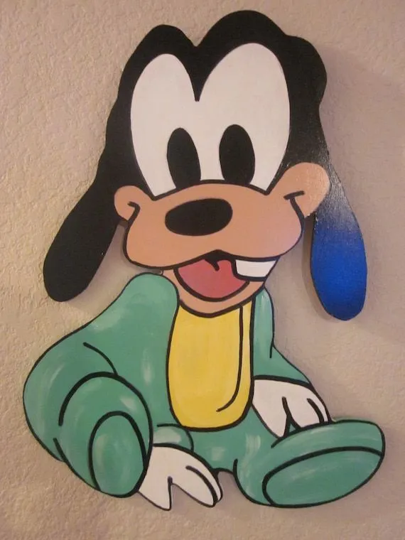 Handpainted Disney Baby Goofy childrens wall decor by raquelvigil
