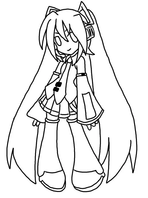miku hatsune Colouring Pages
