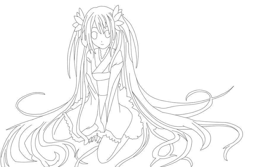 hatsune miku Colouring Pages
