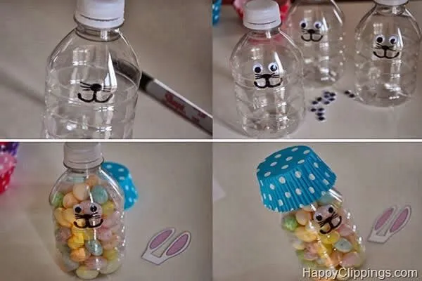 Haz un conejo de Pascua con botellas recicladas pet ~ Mimundomanual