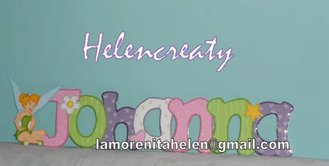 Helencreaty: Letrero nombre de bebe .... modelo para niñas hadita ...
