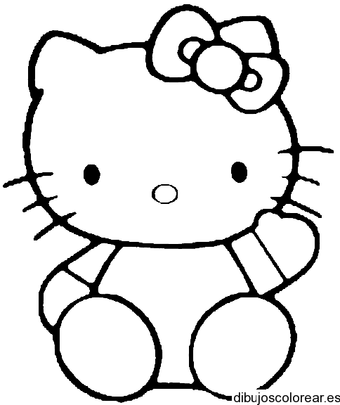 Dibujo de Hello Kitty sentada | Dibujos para Colorear