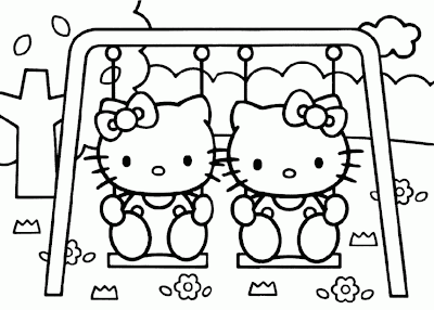 TODO DE HELLO KITTY: HELLO KITTY EN EL PARQUE PARA COLOREAR...