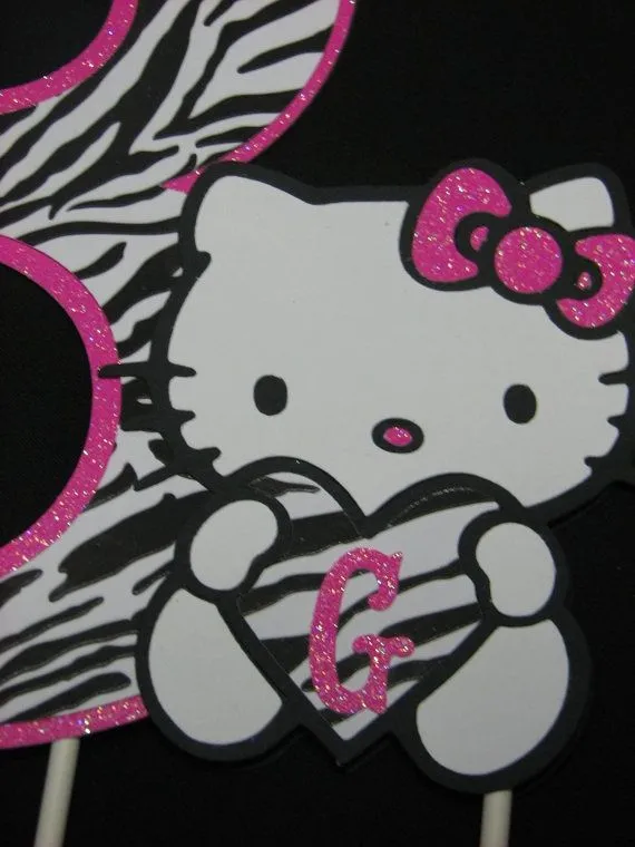 Hello Kitty with zebra print cake topper | Surprise Party Ideas ...
