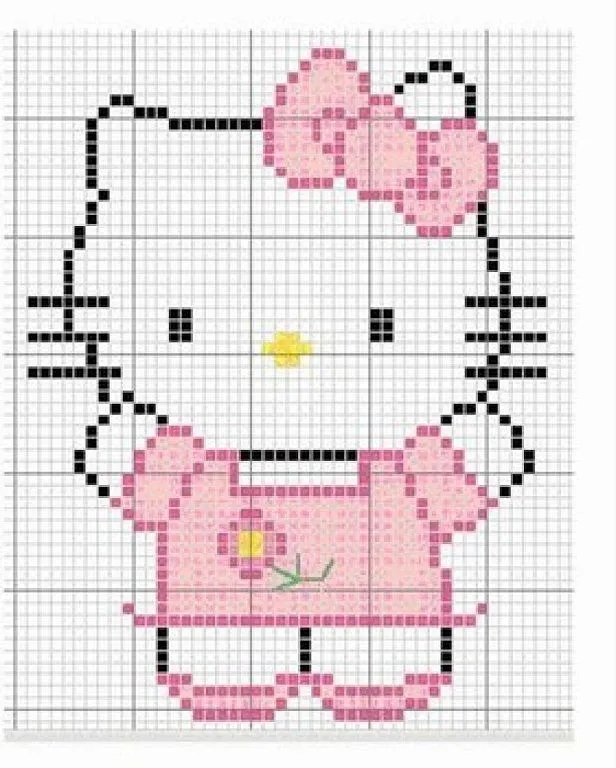 Patrones de punto de cruz de Hello Kitty baberos - Imagui