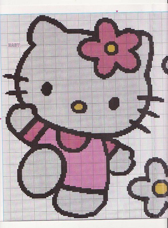 punto cruz hello kitty (5) | Aprender manualidades es facilisimo.com
