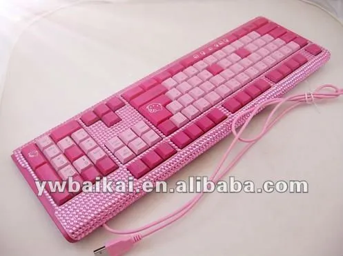 hello kitty rosa de cristal de teclado de la computadora-Teclados ... hello kitty rosa de cristal de teclado de la computadora-Teclados ...