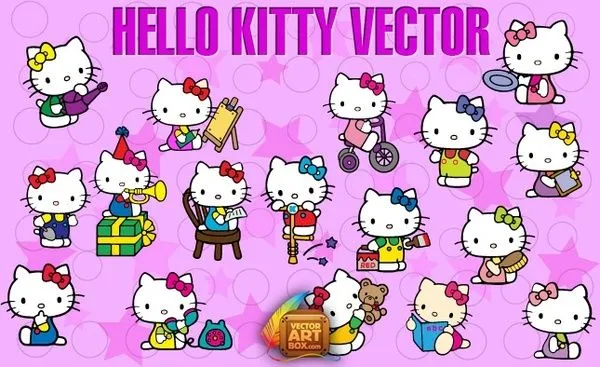 Hello Kitty Vector Free vector in Adobe Illustrator ai ( .ai ...