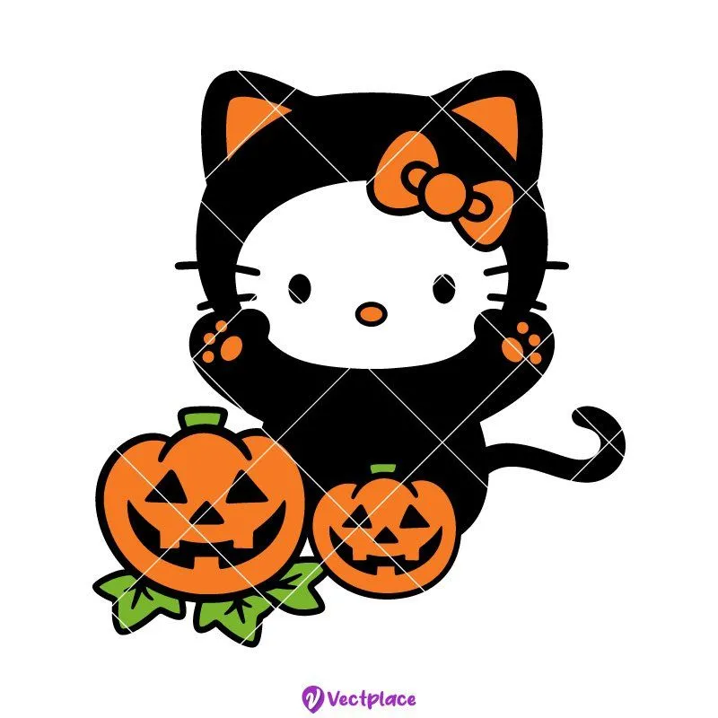 Hello Kitty With Pumpkin Svg, Halloween Svg, Cut File, Cricut, Png, Vector  - Vectplace