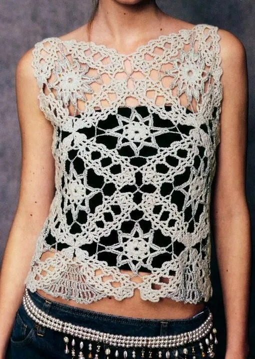 Hermosa polera tejida cortesia de Crochet divino Crochet. | Chales ...
