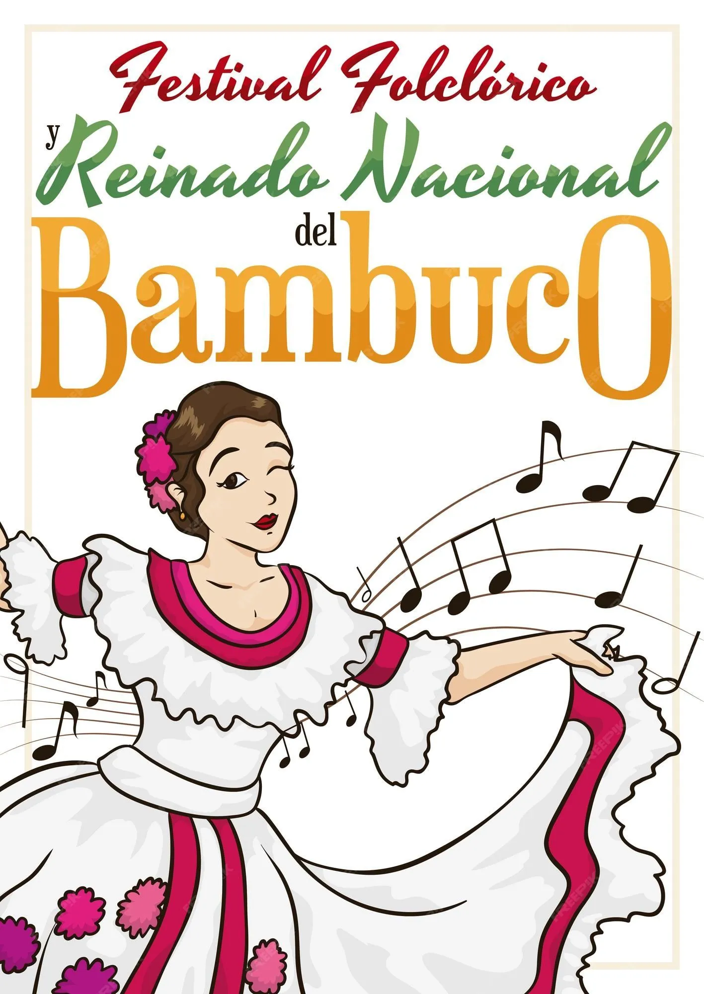 Hermosa reina colombiana para festival folklórico y concurso bambuco |  Vector Premium