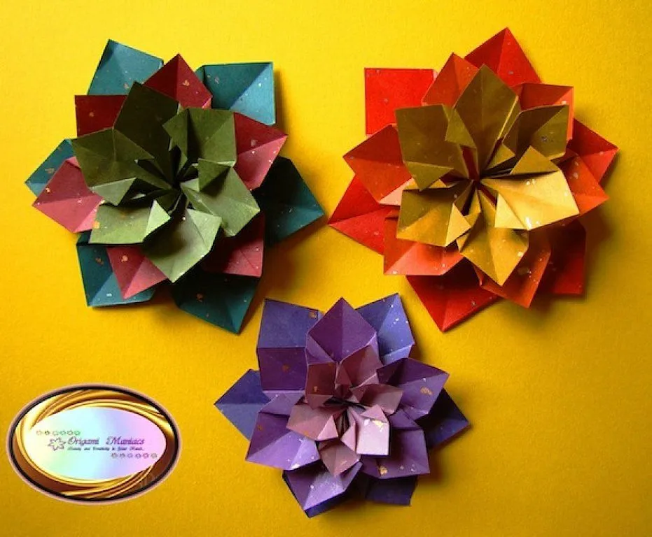 Hermosas Flores De origami Modular | Aprender manualidades es ...