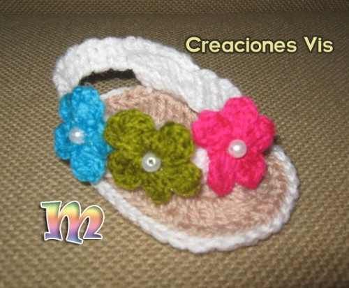 Hermosas Sandalias Para Bebé Niña Tejidas A Mano Crochet Mmu ...