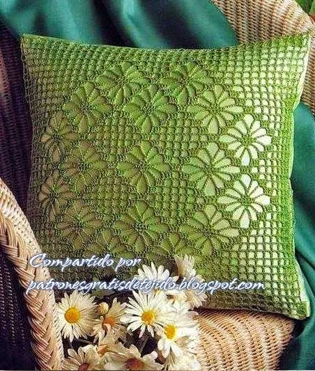 Hermoso almohadón al crochet / patrones | Crochet y Dos agujas