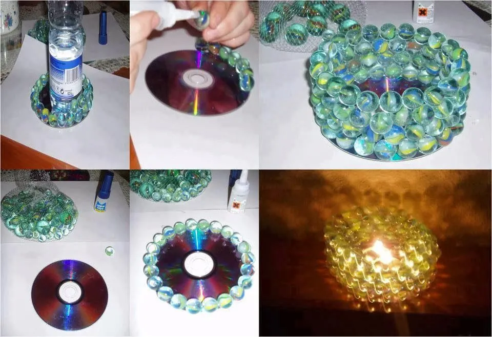 Hermosos portavelas hechos con canicas - Manualidades para el Hogar Hermosos portavelas hechos con canicas - Manualidades para el Hogar