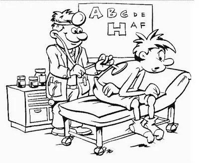 Paciente en consulta medica con doctor ~ 4 Dibujo