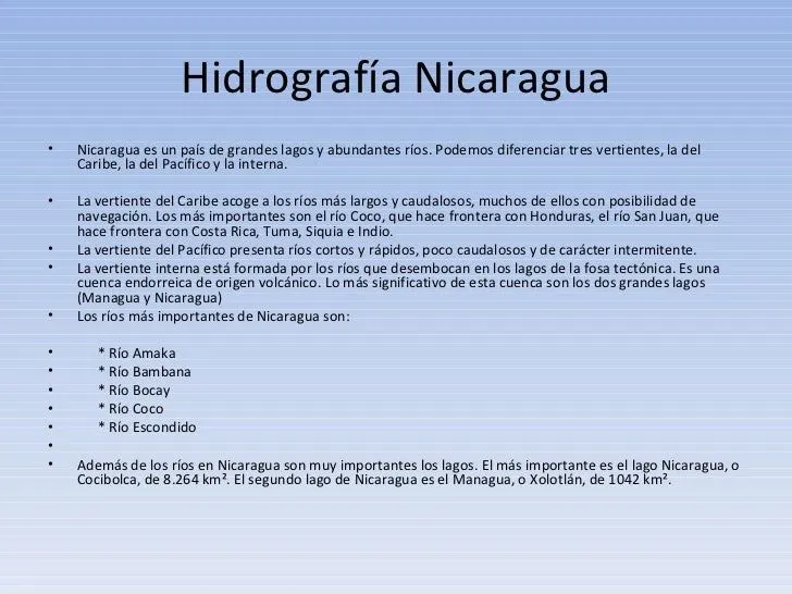 Hidrografía de nicaragua
