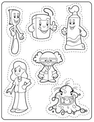 Atividades para Colorir: Desenhos de Higiene Corporal e Bucal para ...