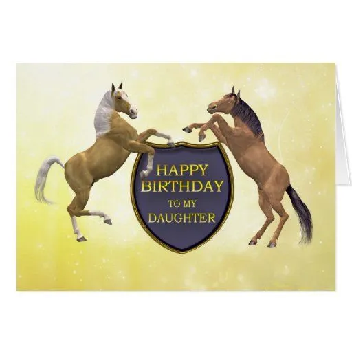 Hija, una tarjeta de cumpleaños con alzar caballos de Zazzle.