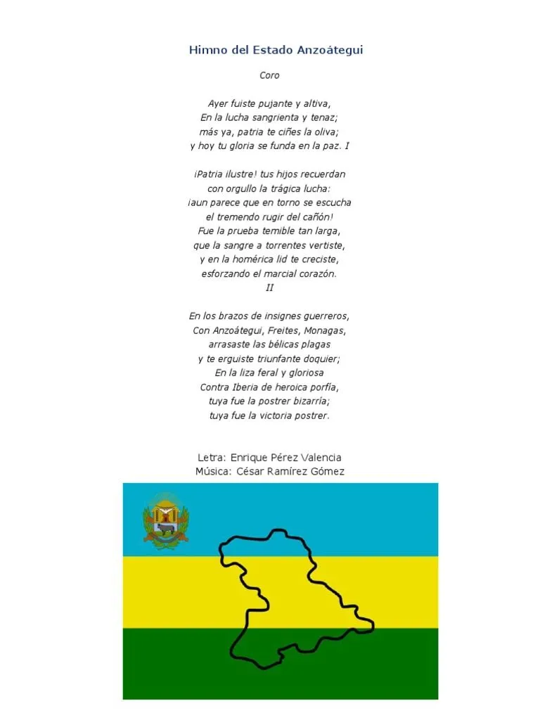 Himno Del Estado Anzoátegui | PDF
