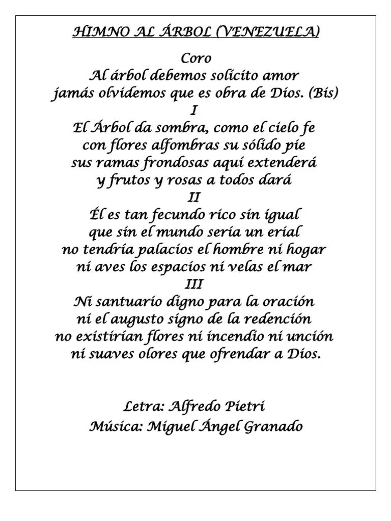 Himno Al Árbol | PDF | Venezuela