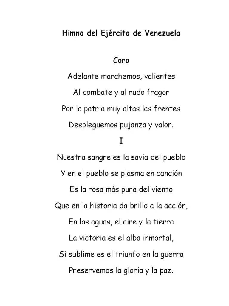 Himno Del Ejército de Venezuela | PDF