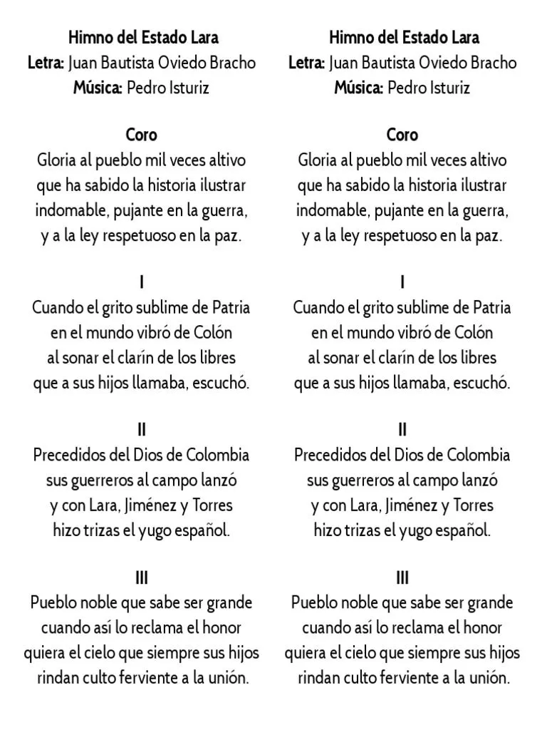 Himno Estado Lara | PDF