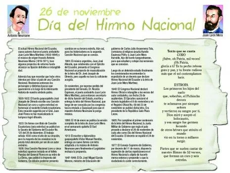 Himno Nacional Del Ecuador Historia Dibujos | Efemérides en imágenes