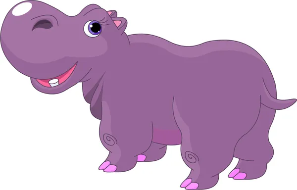 Hipopótamo de dibujos animados — Vector stock © Dazdraperma #3770932