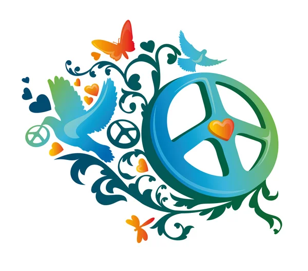 Hippie peace symbol | Vector stock © Alena Ryabchenko #6084342