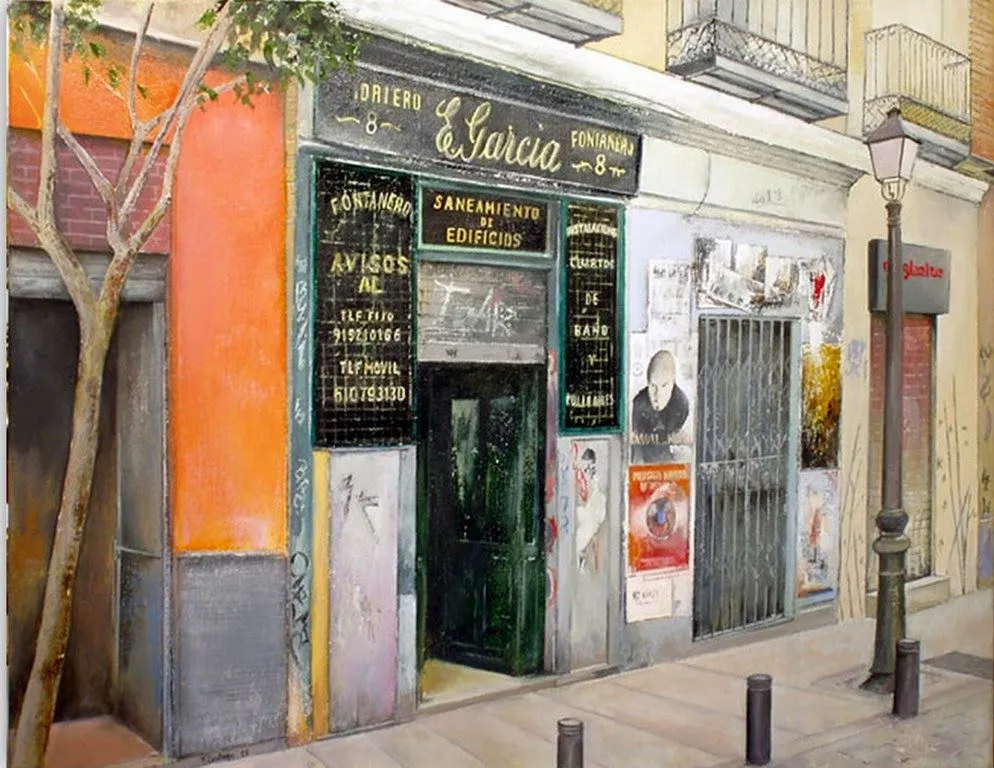 Historia y evolución de la pintura artística : Cuadros en Acuarela de Paisajes  Urbanos Madrid