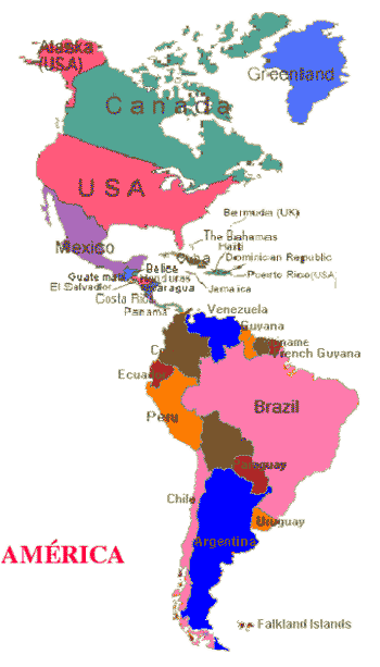 Mapa del continente americano politico - Imagui Mapa del continente americano politico - Imagui
