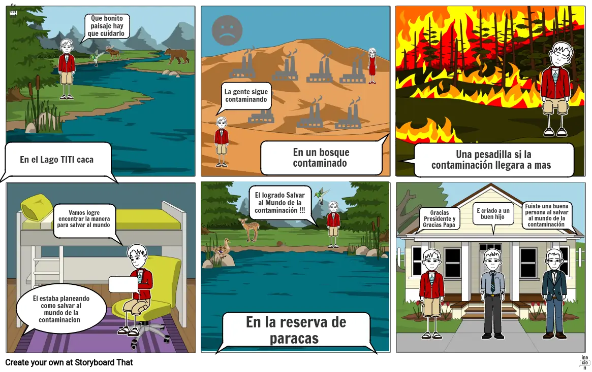 Historieta De la contaminación Storyboard by sebastianbx