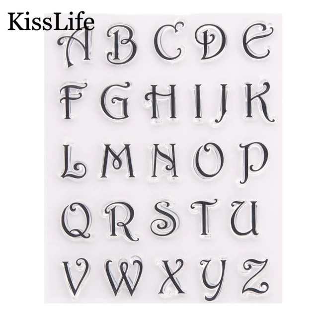 1 hoja de letras bonitas de 26 letras del alfabeto con borde de flores, sellos transparentes para tarjetas de álbum de recortes, sellos de silicona para cumpleaños - AliExpress 1 hoja de letras bonitas de 26 letras del alfabeto con borde de flores, sellos transparentes para tarjetas de álbum de recortes, sellos de silicona para cumpleaños - AliExpress