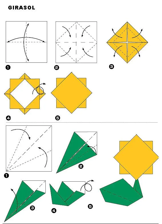 Hojas de Arte - ORIGAMI - Diagramas de Plegado