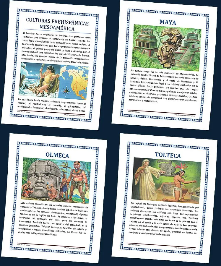 Fichas de Culturas Mesoamericanas Prehispánicas