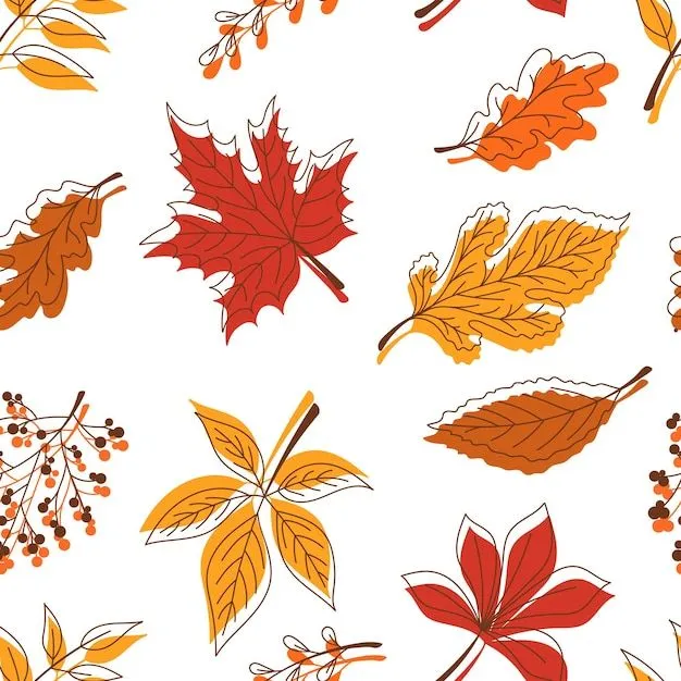 Hojas de otoño, patrones sin fisuras en estilo doodle. imprimir para ropa, platos, textiles. ilustración de vector eps10. | Vector Premium Hojas de otoño, patrones sin fisuras en estilo doodle. imprimir para ropa, platos, textiles. ilustración de vector eps10. | Vector Premium