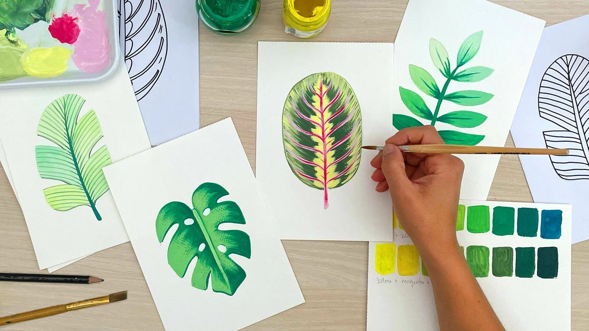 Hojas tropicales en gouache: domina el dibujo y las habilidades de pintura  | Silvia Ospina | Skillshare