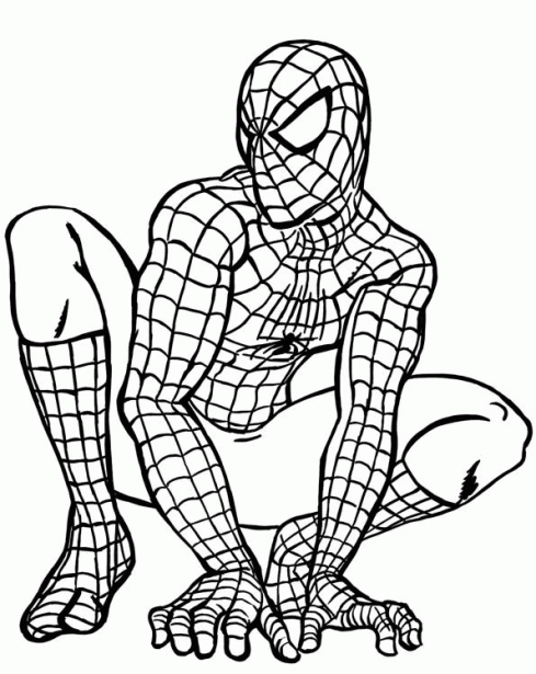 Hombre araña negro en caricatura para colorear - Imagui