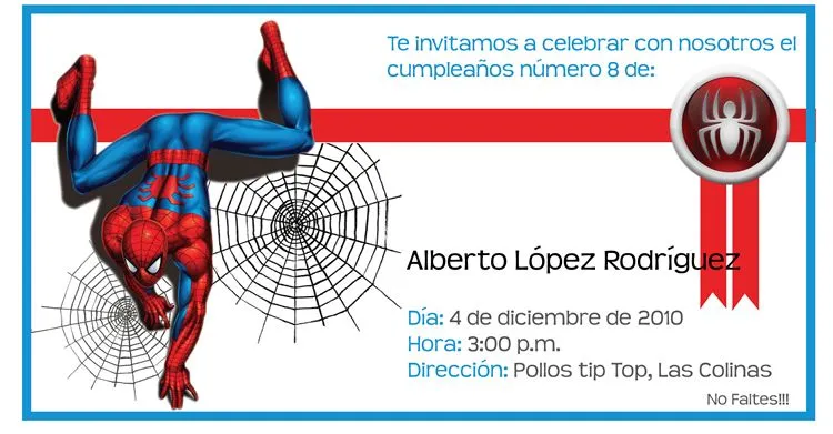 Invitación de cumpleaños de spiderman - Imagui