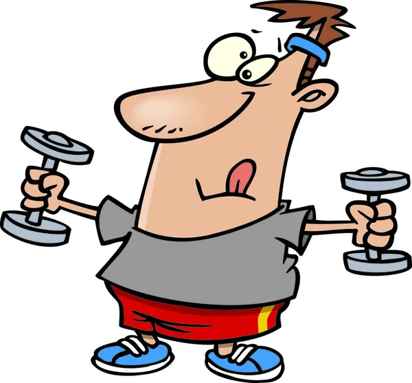 hombre de dibujos animados haciendo ejercicio — Vector stock ...